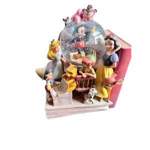 Disney Through the Years Musical Snow Globe Book Mickey Alice Snow White Baloo